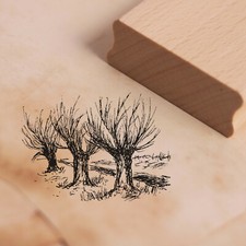 Stempel Holzstempel - Weide Baum Weiden - Motivstempel Gravur Abdruck 48x35mm