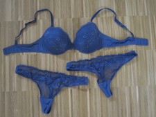 *ESPRIT*Set*BH*2 Slips*Spitze*edel*blau*Gr.80A/36*NEU*OVP 80€*