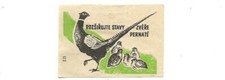 107/669 STREICHHOLZ ETIKETT - FASAN TIERE NATUR