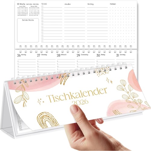 Skydue rosa gold tischkalender - rosa,