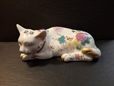 Porzellan Katze Satsuma / rund 23 cm Länge