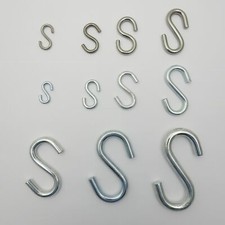 S-Haken Ø 3 bis 10 mm verzinkt, Ø 3 bis 6 mm Edelstahl