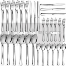 BESTECKSET 30 TEILIG FÜR 6  PERSONEN BESTECK ESSBESTECK EDELSTAHL TAFELBESTECK