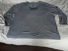 Langarm - Shirt in der Größe 58/60 von Ulla Popken mit Perlen und Pailletten