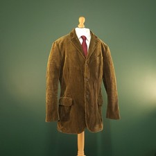 Polo Ralph Lauren Cord Blazer Herren Medium Khaki Braun Seide Klassisch Jacke