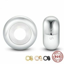 2 Stück Charms Stopper 925 Sterling Silber Rose Gold Schwarz Farbe Charm Armband