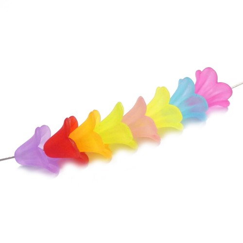 Acrylperlen blumen bunt frost - acrylperlen,