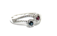 Edler 585 Weißgold Twist Ring