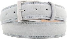 Italienischer Wildledergürtel Herren Damen Gürtel Suede Belt Hell Grau 4cm Breit