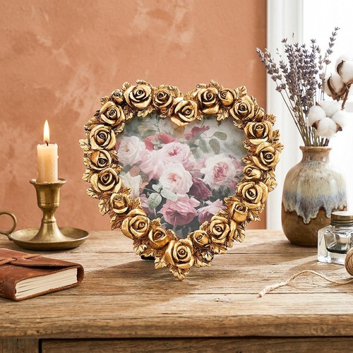 Gold herz fotorahmen harz - gold,