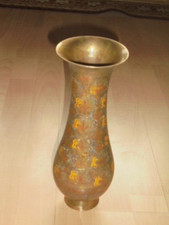 Rarität!!! Alte große reich verzierte Vase- Messing 28,5x10cm