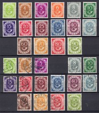 1951 Bund aus 123-138 ** postfrisch oder gestempelt Posthorn Marken zur Auswahl