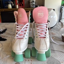 Rio Roller Script Rollschuhe - Teal/Coral, EU 39,5