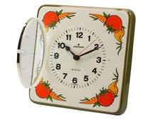 JUNGHANS alte Küchenuhr Wanduhr 362/11265 Keramik Rüben 1983 NOS/OVP; K85 749