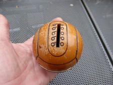 Alte Spardose - Beamtenbank zu Kiel - Holz Ball Form
