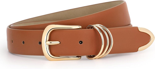 Damen leder gürtel - gürtel, gold