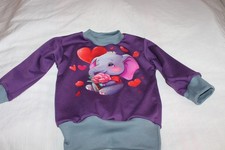 Mädchen Shirt Tunika  Motiv Größe 86/92 aus Jersey Stoff Handmade-elefant