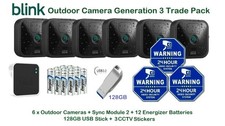 Blink Outdoor Generation 3 Trade Pack* - 6 Kamerasysteme + USB + 3 CCTV Aufkleber