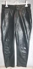 Berto Lucci schwarze Echtleder Hose W34 L33 Italy Creazioni Vintage