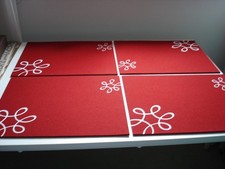 Gmundner Keramik Tischset 4 Stk. Filz 45 x 35 cm rotgeflammt / NEU / KP 140 Euro