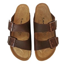 Braune leder sandalen - braune,
