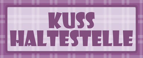 Holzschild 27x10 kuss - holzschild,