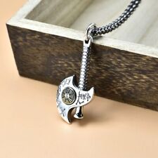 L25 Anhänger Axt mit Orakelzeichen des I Ging und Yin-Yang Symbol Silber 925