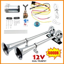 LKW Hupe 600DB Super Laut Doppelhorn Autohupe mit Kompressor 12V Lufthorn.