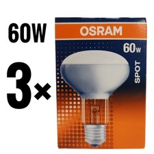 3x Osram 60W E27 Spot R80 80°