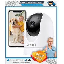 Cinnado Überwachungskamera Innen - 2K Babyphone mit Kamera, 360 Grad WLAN Ind...