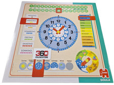 Kalender-Uhr Lern-Uhr aus Holz