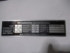 Nameplate ID plate plate IFA