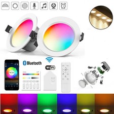 Bluetooth WIFI Einbaustrahler RGB+warm+kaltweiß LED Einbauleuchte Deckenspot Set