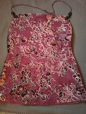 Violetes Neckholder Top mit romatischen samt Details - Reserved - Gr. L