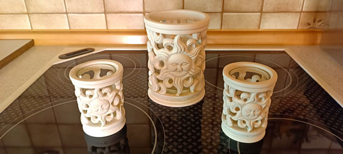3er set teelichthalter weiß - set,