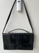 Vintage Tasche Kroko Schwarz