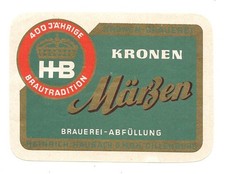 Bieretikett Kronenbrauerei