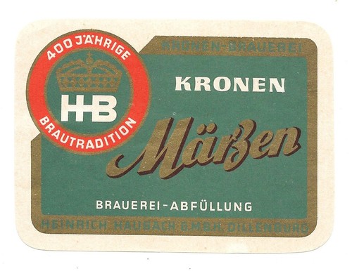 Bieretikett kronenbrauerei - bieretikett,