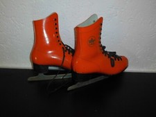 Lico Eislaufschuhe Schlittschuhe Eislaufen Vintage Orange Gr. 38 W. Germany Rar