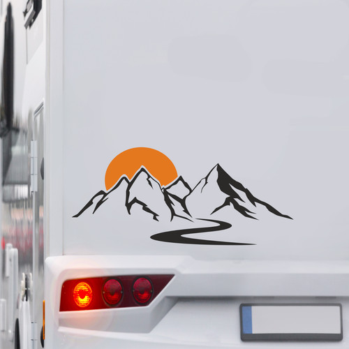 Wohnmobil aufkleber berge - aufkleber,