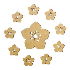 10 Blüten Blumen aus Holz