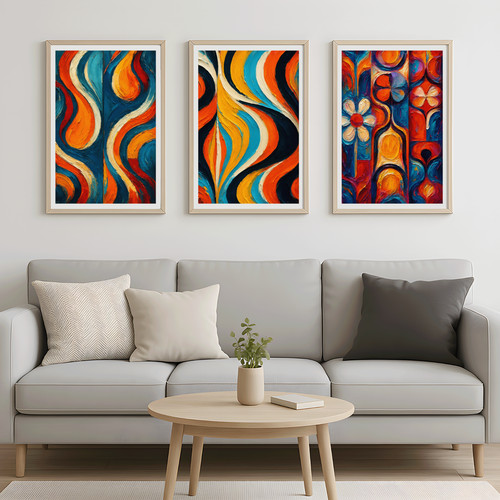 Bunte retro wellen - bunte,