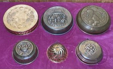 6 alte Kupfer Puddingform