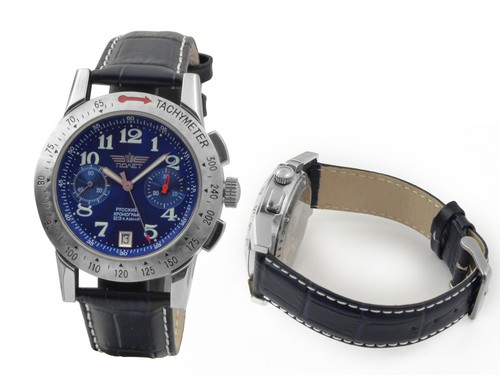 Poljot chronograph 3133 blue - poljot,