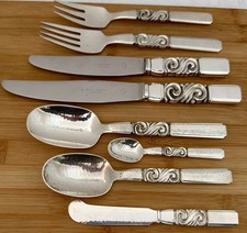 GEORG JENSEN SET FOR 8 SCROLL