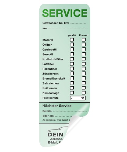 Kfz service aufkleber - -,