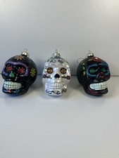 Calavera Totenkopf Weihnachtsbaumschmuck 3 Stück (C23.3)