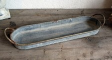 Zink Kerzenteller Tablett groß Untersetzer Nostalgie Shabby Tischdeko L50cm
