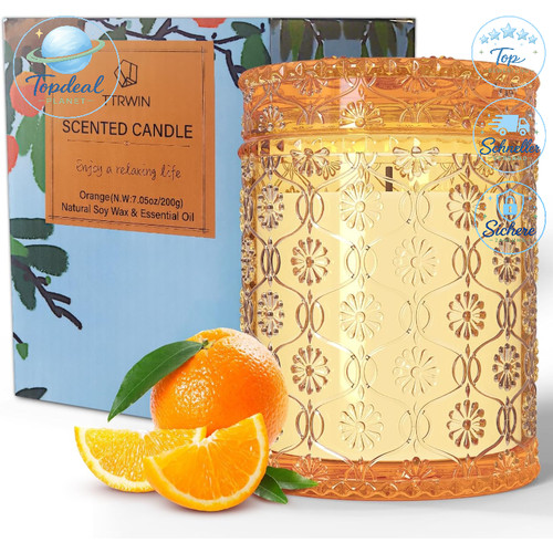 Duftkerze glas orange 200g - im,