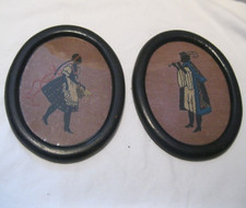 2 alte antike Stickbilder
